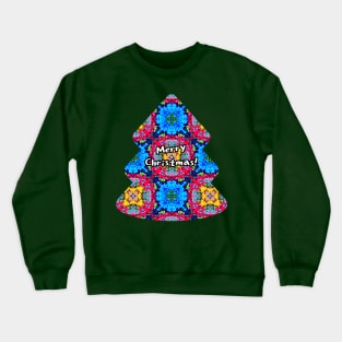 Colorful Christmas tree patterns. Crewneck Sweatshirt